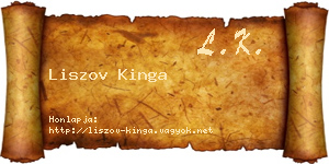 Liszov Kinga névjegykártya